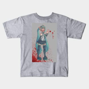 Miku Spilled Ketchup Everywhere Kids T-Shirt